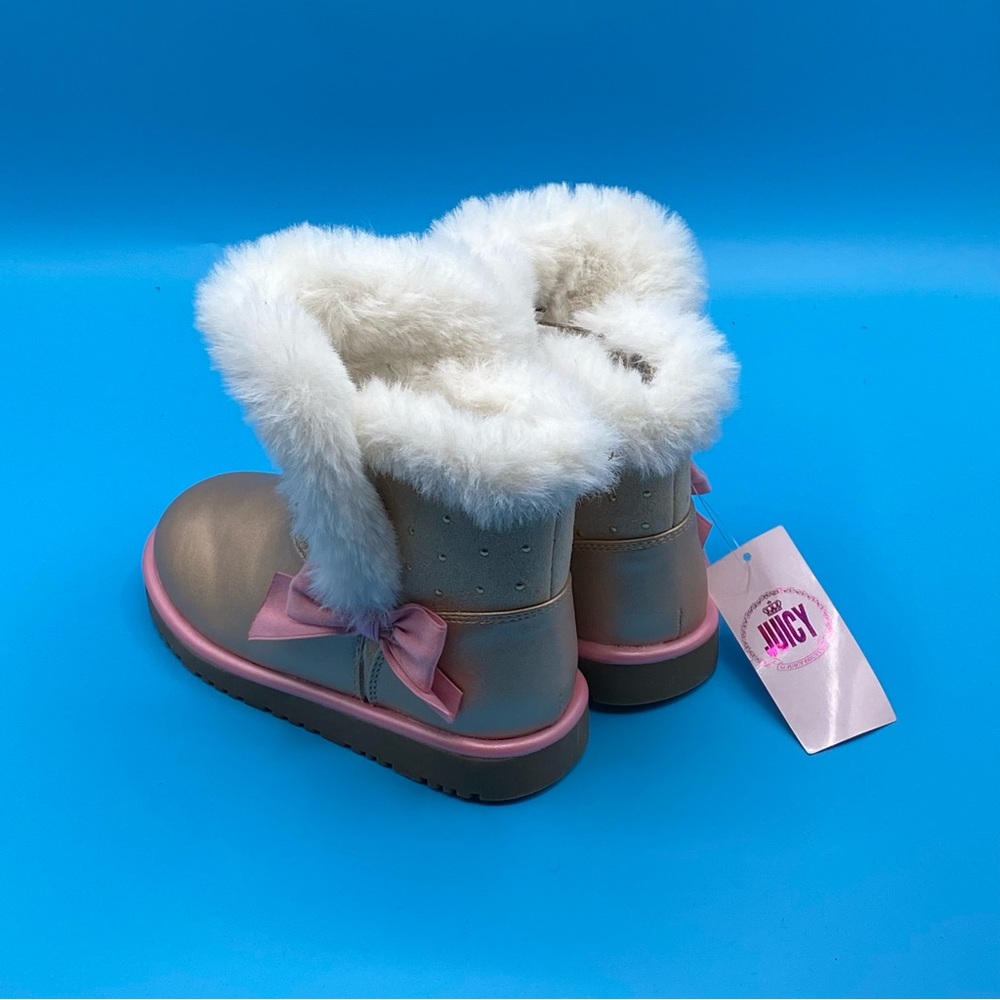 Juicy Couture Rose Gold Snow Boots Size 10C - Picture 3 of 4